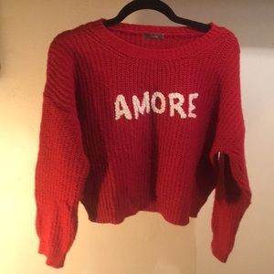 Red Knit Sweater AMORE S / M